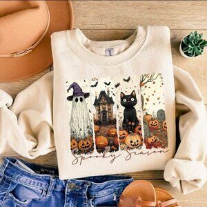 Cute Spooky Season Sweater,Halloween Sweatshirt, Womens Halloween Cute Fall Gift